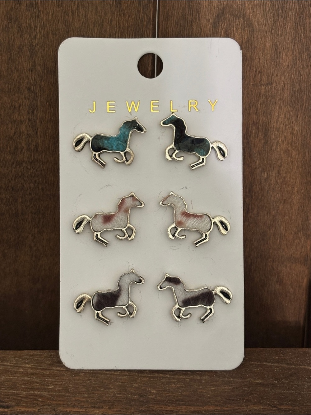 Set of 6 Horse Stud Earrings - Lightweight for Girl’s or Women
